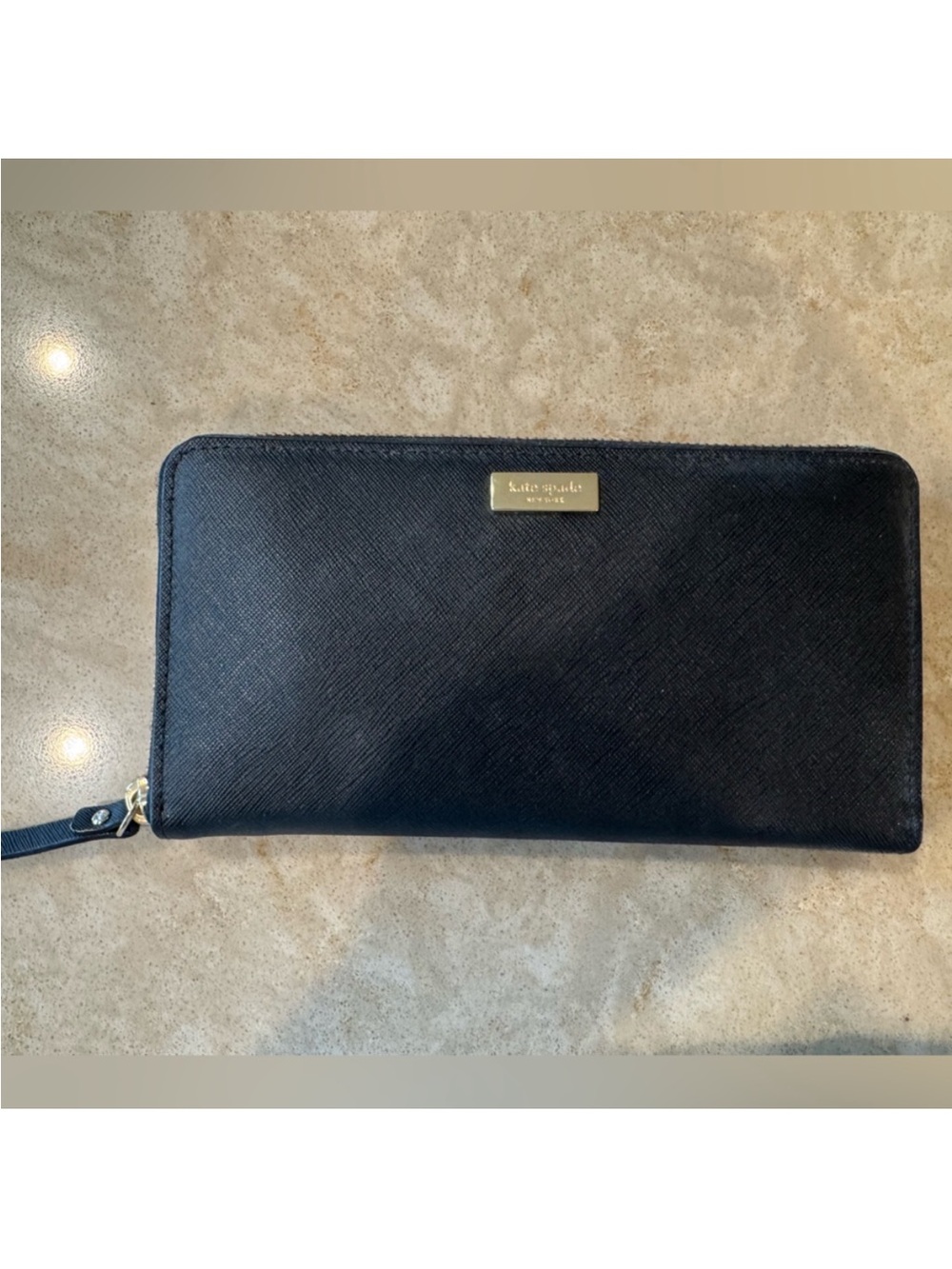 Kate Spade Midnight Black Zip Wallet